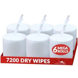 Dry Wipes Refill Set: 7200 Wipes (7" x 6"): Make Your Own Wet Wipes Using Your Preferred Cleaning Solution: 6 Refill Mega Rolls Dry Wipes Refill Set: 7200 Wipes (7" x 6"): Make Your Own Wet Wipes Using Your Preferred Cleaning Solution: 6 Refill Mega Rolls