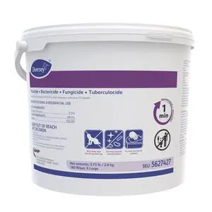 Diversey 5627427 Tb Disinfectant XL Wipes, Accelerated Hydrogen Peroxide Based Cleaner Disinfectant, Ready-to-Use, Unscented, 160-Wipes, 1 Bucket (Pack of 4) Diversey 5627427 Tb Disinfectant XL Wipes, Accelerated Hydrogen Peroxide Based Cleaner Disinfectant, Ready-to-Use, Unscented, 160-Wipes, 1 Bucket (Pack of 4)