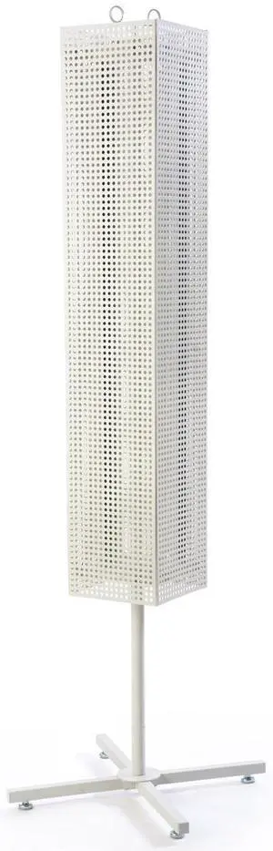 Floor Pegboard Spinner Rack, Magnetic, 68" H (White Steel) Floor Pegboard Spinner Rack, Magnetic, 68" H (White Steel)