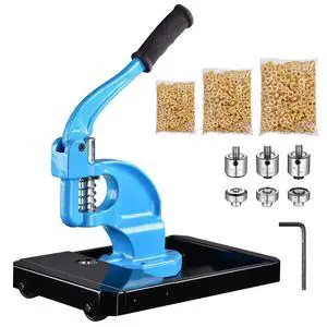 Grommet Tool Kit 1/2" 3/8" 1/4" 900 Set of Eyelets and Washers 3-die Hand Press Grommet Machine with Rolling Base for Fabric Tarps Banners Prints YES0389 Grommet Tool Kit 1/2" 3/8" 1/4" 900 Set of Eyelets and Washers 3-die Hand Press Grommet Machine with Rolling Base for Fabric Tarps Banners Prints YES0389