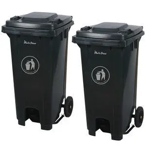 32 Gallon Step-On Large Outdoor Trash Can with Lid and Wheels - Outside Plastic Rolling Garbage Can - Rollout Commercial Heavy-Duty Container Barrel, Gray 2 Pack 32 Gallon Step-On Large Outdoor Trash Can with Lid and Wheels - Outside Plastic Rolling Garbage Can - Rollout Commercial Heavy-Duty Container Barrel, Gray 2 Pack