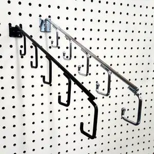 16" L Pegboard 5 Hook Waterfall Faceout Hook, Chrome - 25 Pack 16" L Pegboard 5 Hook Waterfall Faceout Hook, Chrome - 25 Pack