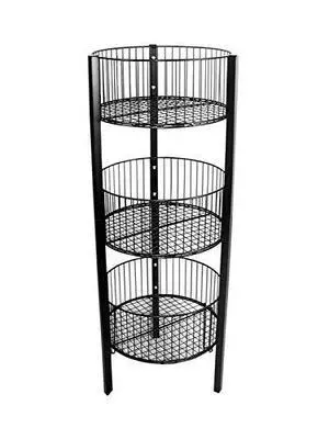 Only Hangers 3-Level Wire Basket Display Rack, Floor Standing, Round Bins, Metal Frame - Available in Black and White (BLACK) Only Hangers 3-Level Wire Basket Display Rack, Floor Standing, Round Bins, Metal Frame - Available in Black and White (BLACK)