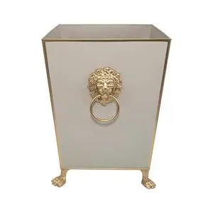 Jayes Studio Decorative Waste Basket Bathroom With Gold Feet, Garbage Can Bedroom, Vanity, Metal Office Trash Cans, Square Trash Bin No Lid, Taupe Bathroom Accessories Lions Head Accent Paws & Claws Jayes Studio Decorative Waste Basket Bathroom With Gold Feet, Garbage Can Bedroom, Vanity, Metal Office Trash Cans, Square Trash Bin No Lid, Taupe Bathroom Accessories Lions Head Accent Paws & Claws