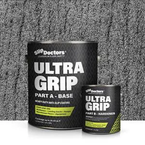 Ultra Grip Extra High Traction (Regular, Light Gray) Non-Skid Paint for Industrial Surfaces, Gallon, Two-Part Epoxy Ultra Grip Extra High Traction (Regular, Light Gray) Non-Skid Paint for Industrial Surfaces, Gallon, Two-Part Epoxy