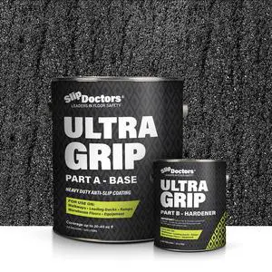 Ultra Grip Extra High Traction (Regular, Black) Non-Skid Paint for Industrial Surfaces, Gallon, Two-Part Epoxy Ultra Grip Extra High Traction (Regular, Black) Non-Skid Paint for Industrial Surfaces, Gallon, Two-Part Epoxy