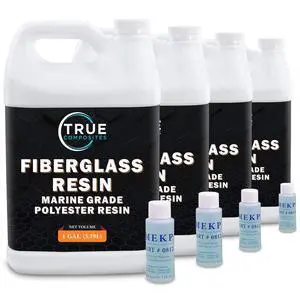Fiberglass Polyester Resin Kit, 4 Gallon | Includes MEKP hardener for boat, fiberglass & composite repair Fiberglass Polyester Resin Kit, 4 Gallon | Includes MEKP hardener for boat, fiberglass & composite repair