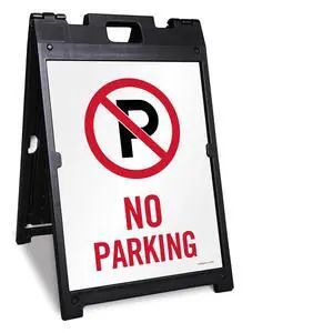 24 x 18 inch No Parking Two-Sided BabyBoss A-Frame Sign Kit, Plastic, Black, Red and White (1 A-Frame + 2 Sign Panels) 24 x 18 inch No Parking Two-Sided BabyBoss A-Frame Sign Kit, Plastic, Black, Red and White (1 A-Frame + 2 Sign Panels)