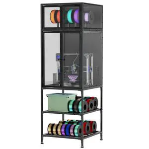 3D Printer Cabinet with Double Layer 3D Printer Filament Storage Rack, T-Shaped Filament Bar & Noise-Reducing, Dust-Proof Design, Suitable for Studio, Office Storage and Organization 3D Printer Cabinet with Double Layer 3D Printer Filament Storage Rack, T-Shaped Filament Bar & Noise-Reducing, Dust-Proof Design, Suitable for Studio, Office Storage and Organization