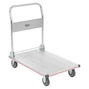 Lightweight Folding Platform Truck, Aluminum, 36" L x 24" W, 600 Lb. Capacity, 2 Swivel & 2 Rigid 5" Rubber Casters, Flatbed Push Cart Lightweight Folding Platform Truck, Aluminum, 36" L x 24" W, 600 Lb. Capacity, 2 Swivel & 2 Rigid 5" Rubber Casters, Flatbed Push Cart