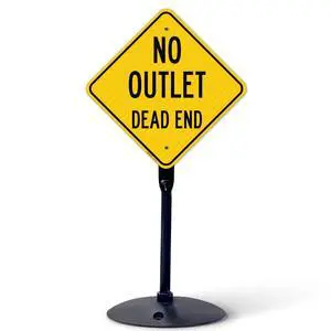 No Outlet Dead End Sign, 18x18 Inches, 3M EGP Reflective with Post & Cast Iron Base Stand Set Made in USA by No Outlet Dead End Sign, 18x18 Inches, 3M EGP Reflective with Post & Cast Iron Base Stand Set Made in USA by