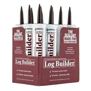 Log Builder Acrylic Latex Chinking Sealant, 10.5 oz Cartridge, Dark Brown (Case of 12) Log Builder Acrylic Latex Chinking Sealant, 10.5 oz Cartridge, Dark Brown (Case of 12)