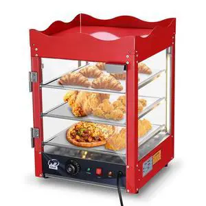 3-Tier Pizza Warmer Countertop Commercial Food Warmer Display Case with Red Crown Top Rack LED Lighting Pastry Display Case for Restaurant Cafe Bakery 110V 600W 3-Tier Pizza Warmer Countertop Commercial Food Warmer Display Case with Red Crown Top Rack LED Lighting Pastry Display Case for Restaurant Cafe Bakery 110V 600W