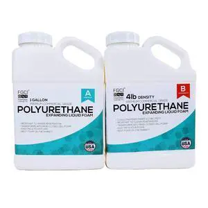 Polyurethane Expanding Liquid Foam 2 Gallon Kit, 4 Lb Density 2 Part Marine Foam, 1 Gallon Each Part A and Part B, Made in the USA Polyurethane Expanding Liquid Foam 2 Gallon Kit, 4 Lb Density 2 Part Marine Foam, 1 Gallon Each Part A and Part B, Made in the USA