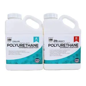Polyurethane Expanding Liquid Foam 2 Gallon Kit, 2 Lb Density 2 Part Marine Foam Coast Guard Certifiable as Flotation Foam, 1 Gallon Each Part A and Part B, Made in the USA Polyurethane Expanding Liquid Foam 2 Gallon Kit, 2 Lb Density 2 Part Marine Foam Coast Guard Certifiable as Flotation Foam, 1 Gallon Each Part A and Part B, Made in the USA