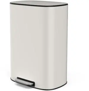 White 13 Gallon Stainless Steel Foot Pedal Large Trash Can with Soft Close Quiet Lid, Stainless Steel Thickened Body Oval Garbage Can with 30 Garbage Bags for Kitchen, Commercial, Home, Office White 13 Gallon Stainless Steel Foot Pedal Large Trash Can with Soft Close Quiet Lid, Stainless Steel Thickened Body Oval Garbage Can with 30 Garbage Bags for Kitchen, Commercial, Home, Office