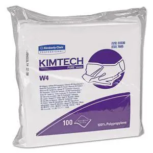 Kimberly-Clark 33330 Pure Disposable Wiper with W4 Dry, 12" Length x 12" Width, White, (5 Pack of 100) Kimberly-Clark 33330 Pure Disposable Wiper with W4 Dry, 12" Length x 12" Width, White, (5 Pack of 100)