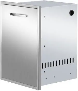 Pull-Out Single Trash Drawer 17''Wx23''Hx16''D, Built-in Trash Drawer, Outdoor Kitchen Stainless Steel Trash Bin for BBQ Island Grill Station Pull-Out Single Trash Drawer 17''Wx23''Hx16''D, Built-in Trash Drawer, Outdoor Kitchen Stainless Steel Trash Bin for BBQ Island Grill Station