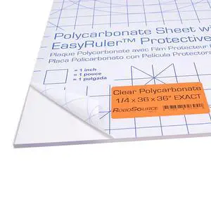 Polycarbonate Clear Plastic Sheet 36" X 36" X 0.236" (1/4") Exact with EasyRuler Film, Shatter Resistant, Easier to Cut, Bend, Mold Than Plexiglass. Window Panel, Hobby, Home, DIY, Industrial, Crafts Polycarbonate Clear Plastic Sheet 36" X 36" X 0.236" (1/4") Exact with EasyRuler Film, Shatter Resistant, Easier to Cut, Bend, Mold Than Plexiglass. Window Panel, Hobby, Home, DIY, Industrial, Crafts