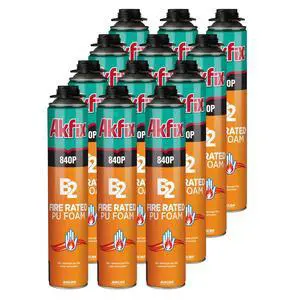 840P Fire Block Spray Foam (12x25.3 Oz.) - Orange Color Fire Retardant Polyurethane Expanding Foam Sealing on Window and Door, Paintable | Gun Use, Gun&Cleaner NOT Included | 25.3 Oz. 12 Pack 840P Fire Block Spray Foam (12x25.3 Oz.) - Orange Color Fire Retardant Polyurethane Expanding Foam Sealing on Window and Door, Paintable | Gun Use, Gun&Cleaner NOT Included | 25.3 Oz. 12 Pack