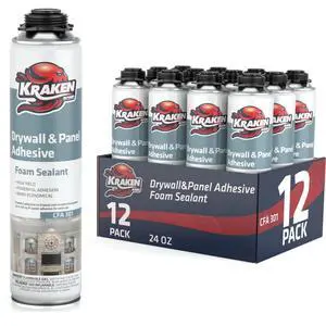 Drywall & Panel Adhesive Foam - (12x24oz) Heavy-Duty, Fast-Curing Construction Adhesive for Concrete, Wood, and Heat Insulation Applications - 12 Pack Drywall & Panel Adhesive Foam - (12x24oz) Heavy-Duty, Fast-Curing Construction Adhesive for Concrete, Wood, and Heat Insulation Applications - 12 Pack