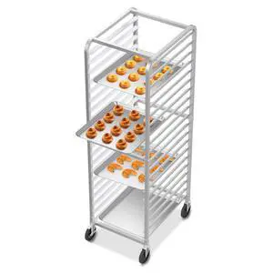 20-Tier Bakery Rack Commercial Stainless Steel Sheet Pan Rack with Brake Wheels for Kitchen, Restaurant, Pizzeria 20-Tier Bakery Rack Commercial Stainless Steel Sheet Pan Rack with Brake Wheels for Kitchen, Restaurant, Pizzeria
