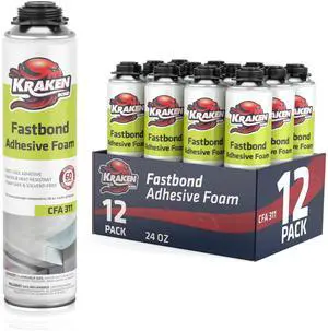 Fastbond Spray Foam Adhesive (12x24oz.) - Heavy Duty Construction Adhesive for Insulation, Wall & Facade, Concrete, Stone, Subfloor, XPS & EPS Foam Board, Gun Not Included | 12 Pack Fastbond Spray Foam Adhesive (12x24oz.) - Heavy Duty Construction Adhesive for Insulation, Wall & Facade, Concrete, Stone, Subfloor, XPS & EPS Foam Board, Gun Not Included | 12 Pack