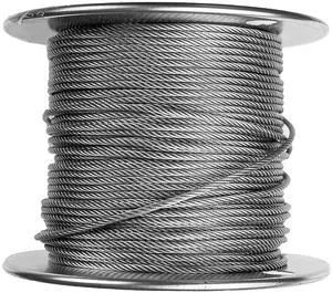 Laureola 3/32" Stainless Steel Aircraft Wire Rope 304 Grade 7x19 - Versatile Uses in Construction, DIY, Outdoors, Marine Rigging, Agriculture, and Industrial Applications - 1000ft Laureola 3/32" Stainless Steel Aircraft Wire Rope 304 Grade 7x19 - Versatile Uses in Construction, DIY, Outdoors, Marine Rigging, Agriculture, and Industrial Applications - 1000ft