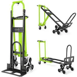 Professional 1000LBS Stair Climbing Hand Truck, Heavy Duty 3-in-1 Aluminum Folding Dolly Cart with Solid Wheels for Office/Moving/Travel (Green) Professional 1000LBS Stair Climbing Hand Truck, Heavy Duty 3-in-1 Aluminum Folding Dolly Cart with Solid Wheels for Office/Moving/Travel (Green)