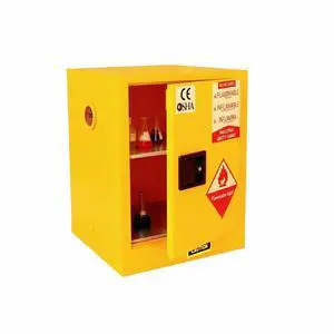 16 Gallon Flammable Storage Cabinet 18"x18"x23", Galvanized Steel, Flammable Safety Cabinet with Adjustable Shelf, for Industrial and Home Use, Yellow 16 Gallon Flammable Storage Cabinet 18"x18"x23", Galvanized Steel, Flammable Safety Cabinet with Adjustable Shelf, for Industrial and Home Use, Yellow