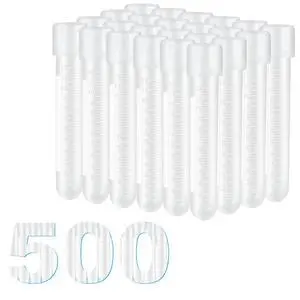 Culture Tube, 14ml Sterile Culture Tube with Dual Position Cap, 17×100mm, Graduation, Polypropylene, for Cell Culture, Biological Research, Myclogy and Other Lab Experiment, Pack of 500 Culture Tube, 14ml Sterile Culture Tube with Dual Position Cap, 17×100mm, Graduation, Polypropylene, for Cell Culture, Biological Research, Myclogy and Other Lab Experiment, Pack of 500