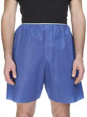 Adult Disposable Exam Shorts Blue Adult Disposable Exam Shorts Blue