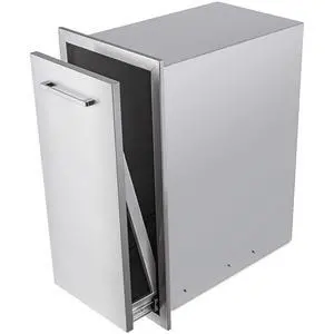 Pull-Out Trash Drawer Stainless Steel Outdoor Kitchen Trash Drawer Storage for Two 10 Gallon Commercial Wastebaskets (W/handle-14x27x20) Pull-Out Trash Drawer Stainless Steel Outdoor Kitchen Trash Drawer Storage for Two 10 Gallon Commercial Wastebaskets (W/handle-14x27x20)