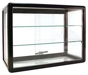 Counter Top Glass Display Showcase with Option for LED Lights -White and Black (Black (NO Lights)) Counter Top Glass Display Showcase with Option for LED Lights -White and Black (Black (NO Lights))