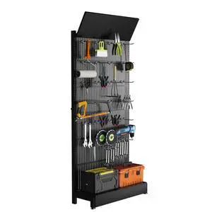 Peg Board Display Stand - Pegboard Shelf with 30 Hooks,85x36x13 in,Portable Metal Pegboard Organizer Gondola Retail Shelving Garage for DIY, Kitchen Decor, Store,Mobile Phone Shop/Black Peg Board Display Stand - Pegboard Shelf with 30 Hooks,85x36x13 in,Portable Metal Pegboard Organizer Gondola Retail Shelving Garage for DIY, Kitchen Decor, Store,Mobile Phone Shop/Black