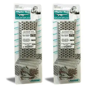 25085381 Stainless Steel Self Setting Alligator 7 Inch Rivet Belt Fasteners with Pins and Splices (4 Pack) 25085381 Stainless Steel Self Setting Alligator 7 Inch Rivet Belt Fasteners with Pins and Splices (4 Pack)