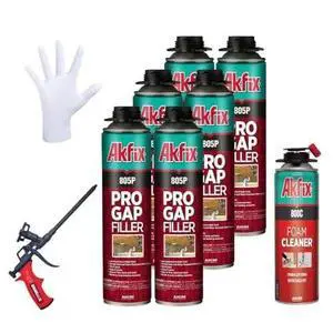 805P PRO Gap Filler Expanding Foam Sealant Kit (6x24 Oz.) - Insulating Foam Sealant, Low Expansion Foam for Sound & Heat Insulation, Window & Door | Gun & Cleaner Included | 24 Oz. 6 Pack 805P PRO Gap Filler Expanding Foam Sealant Kit (6x24 Oz.) - Insulating Foam Sealant, Low Expansion Foam for Sound & Heat Insulation, Window & Door | Gun & Cleaner Included | 24 Oz. 6 Pack