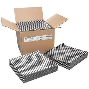 Paterson Paper Deli Wrap 5000 Count Black Checkered Grease-Resistant Sandwich Wrap Paper Sheets/Basket Liners 12x12 (Case of 5000) Paterson Paper Deli Wrap 5000 Count Black Checkered Grease-Resistant Sandwich Wrap Paper Sheets/Basket Liners 12x12 (Case of 5000)