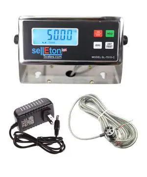 SellEton SL-7515-C Digital Indicator with 5-Prong Connector & Power Adapter, LCD Backlit Display, RS232 Output - Compatible with Any Floor Scale SellEton SL-7515-C Digital Indicator with 5-Prong Connector & Power Adapter, LCD Backlit Display, RS232 Output - Compatible with Any Floor Scale