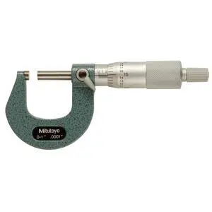 103-260 Outside Micrometer, 0-1" Range, 0.0001" Graduation, ±0.0001" Accuracy, Ratchet Stop for Repeatable Measurements, Carbide Measuring Faces, Satin Chrome Finish, Hammertone Enamel 103-260 Outside Micrometer, 0-1" Range, 0.0001" Graduation, ±0.0001" Accuracy, Ratchet Stop for Repeatable Measurements, Carbide Measuring Faces, Satin Chrome Finish, Hammertone Enamel