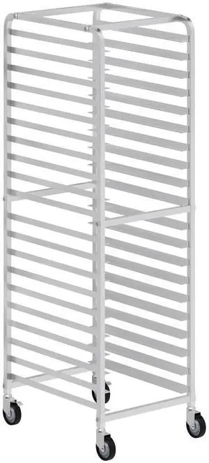 20-Tier Aluminum Sheet Pan Rack Holds 20 Full Size (18" x 26") Pans, Commercial Bun Pan Rack with Brake Casters NSF Certified 20-Tier Aluminum Sheet Pan Rack Holds 20 Full Size (18" x 26") Pans, Commercial Bun Pan Rack with Brake Casters NSF Certified
