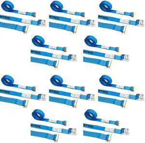 E-Track Cam Buckle Straps (10-Pack), 2 Inch x 20 Foot E Track Straps with Cam Buckle and Spring E-Fittings, 2,500 LBS Break Strength, Easy-to-Use Tiedowns in Vans and Trailers E-Track Cam Buckle Straps (10-Pack), 2 Inch x 20 Foot E Track Straps with Cam Buckle and Spring E-Fittings, 2,500 LBS Break Strength, Easy-to-Use Tiedowns in Vans and Trailers