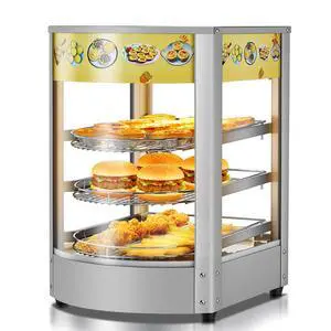 Professional Food Warmer Display, Commercial Grade 3-Tier Pizza Warmer Countertop, 4-Sided Glass Display LED Light, 86-185 Control, 42QT, Restaurant Quality 800W for Cafe Buffet Professional Food Warmer Display, Commercial Grade 3-Tier Pizza Warmer Countertop, 4-Sided Glass Display LED Light, 86-185 Control, 42QT, Restaurant Quality 800W for Cafe Buffet