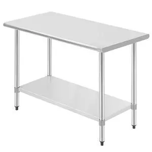 Kitchen Work Table Scratch Resistent and Antirust Metal Stainless Steel Work Table with Adjustable Foot Scratch Resistent (24Wx48L) Kitchen Work Table Scratch Resistent and Antirust Metal Stainless Steel Work Table with Adjustable Foot Scratch Resistent (24Wx48L)