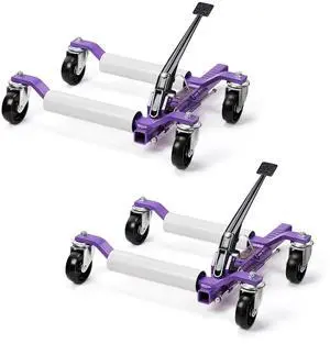 Car Wheel Dolly Jack Set of 2, Mechanical 3000-lbs Car Skates, 12'' Wheel Vehicle Positioning Jack, Heavy Duty Rollers with Ratcheting Foot Pedal for Tire Auto Repair Moving, Purple Car Wheel Dolly Jack Set of 2, Mechanical 3000-lbs Car Skates, 12'' Wheel Vehicle Positioning Jack, Heavy Duty Rollers with Ratcheting Foot Pedal for Tire Auto Repair Moving, Purple