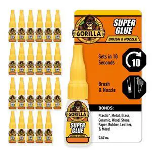 Super Glue with Brush & Nozzle Applicator, Clear Glue, 12 Gram (Pack of 24) - All Purpose and Fast Setting for Projects and Repairs Super Glue with Brush & Nozzle Applicator, Clear Glue, 12 Gram (Pack of 24) - All Purpose and Fast Setting for Projects and Repairs