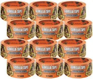 Crystal Clear Tape, 1.88 x 18 yd (Pack of 12) - Weather Resistant for Indoor or Outdoor Projects and Repairs Crystal Clear Tape, 1.88 x 18 yd (Pack of 12) - Weather Resistant for Indoor or Outdoor Projects and Repairs