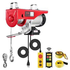 Electric Hoist, 2200 lbs 120V Electric Winch with 328 ft Wireless & 14 ft Wired Remote Control, 40 ft Single Cable Lifting Height, Single/Double Slings, Lift Hoist for Garage Warehouse Factory Electric Hoist, 2200 lbs 120V Electric Winch with 328 ft Wireless & 14 ft Wired Remote Control, 40 ft Single Cable Lifting Height, Single/Double Slings, Lift Hoist for Garage Warehouse Factory