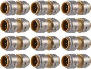 Max Coupling, Push to Connect Brass Plumbing Fitting, PEX Pipe, Copper, CPVC, PE-RT, HDPE Max Coupling, Push to Connect Brass Plumbing Fitting, PEX Pipe, Copper, CPVC, PE-RT, HDPE
