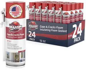 Gaps & Cracks Expanding Foam Sealant - (24x12oz) High Expansion Polyurethane Spray Foam for Window & Door, Straw Use Waterproof High Yield Gap Filler - 24 Pack Gaps & Cracks Expanding Foam Sealant - (24x12oz) High Expansion Polyurethane Spray Foam for Window & Door, Straw Use Waterproof High Yield Gap Filler - 24 Pack
